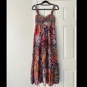NWT Anthropologie Beaded Cutout Maxi Dress - Geisha Designs - M Petite
